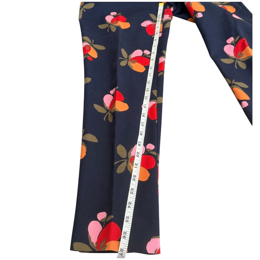 Boden Richmond Floral Pants Navy Blue Straight Leg Size 6R Trouser Preppy Spring - Picture 10 of 11